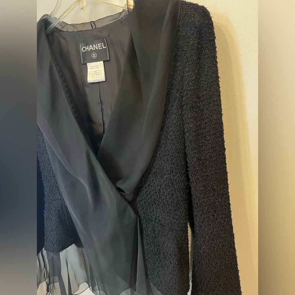 *NWT* Chanel Black Nylon/Wool/Silk Tweed Jacket & Skirt Suit or Midi dress - Picture 6 of 15